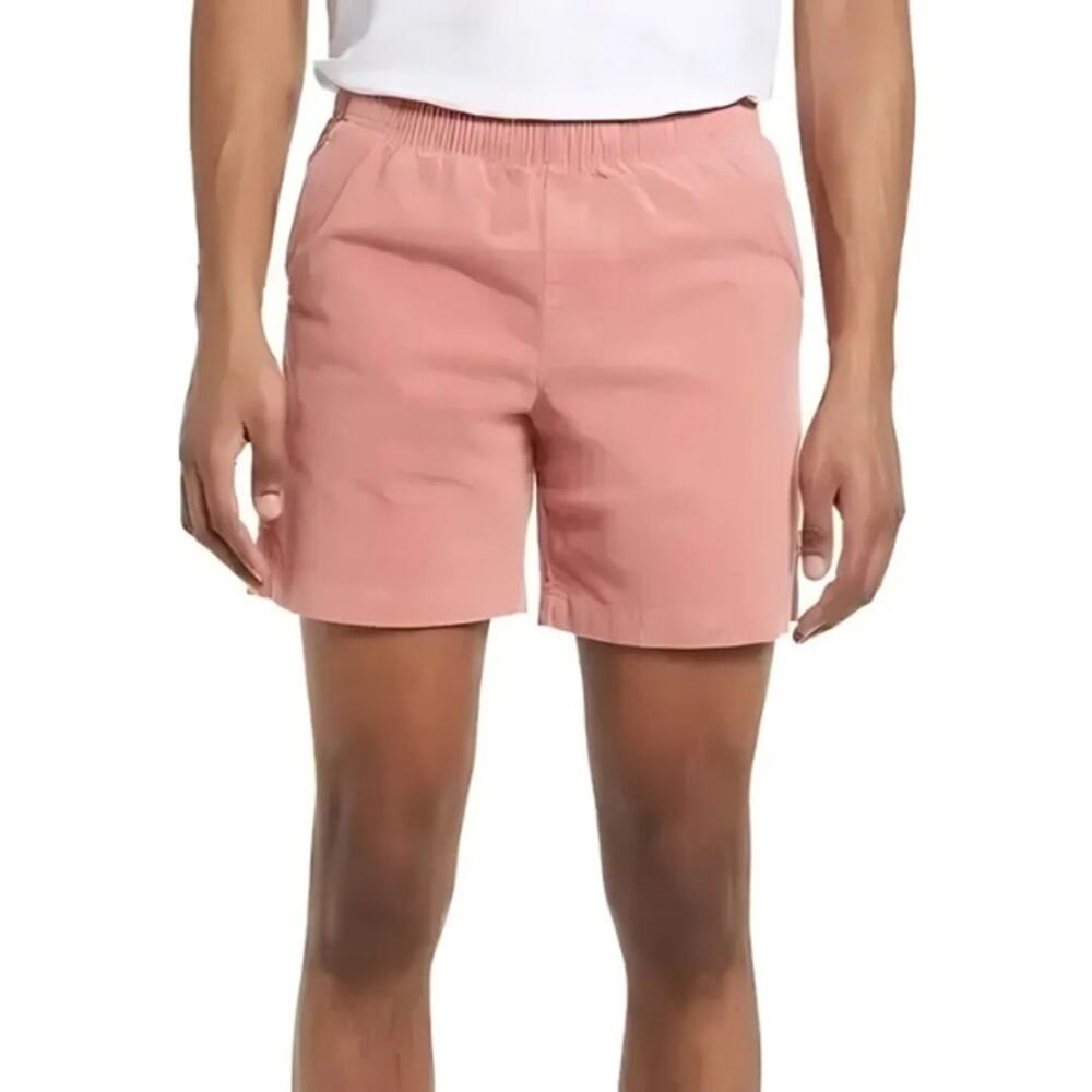 Goodlife Dusty Rose Elastic-Waist Men's Flat-Front Shorts